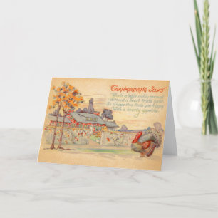 Erntedank Joys Vintag Greeting Card Feiertagskarte