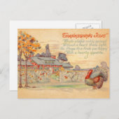 Erntedank Joys Vintag Postcard Feiertagspostkarte (Vorne/Hinten)