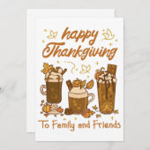 ERNTEDANK KAFFEE GETRÄNKE, GLÜCKLICH DANKELN FEIERTAGSKARTE (Vorne/Hinten)