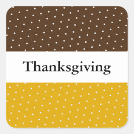 ERNTEDANK Kakaobraun gestrichelte Senfstreifen Quadratischer Aufkleber