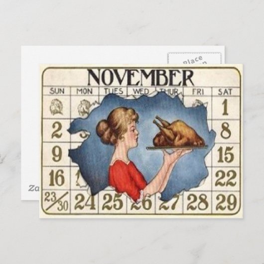 Erntedank-Kalender Feiertagspostkarte (Vorne/Hinten)