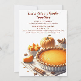 Erntedank Kanada | Cosy Pumpkin Pie Ansammlung Einladung