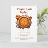 Erntedank Kanada | Cosy Pumpkin Pie Ansammlung Einladung (Stehend Vorderseite)