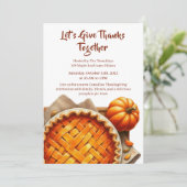 Erntedank Kanada | Cosy Pumpkin Pie Ansammlung Einladung (Stehend Vorderseite)