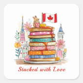 Erntedank Kanada | Dollhouse Küche | Pancake Quadratischer Aufkleber (Vorderseite)