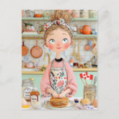 Erntedank Kanada Postcard Cosy Kitchenette Pfannku Postkarte (Vorderseite)