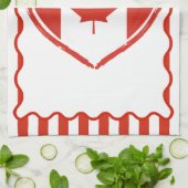 Erntedank Kanada - Rotes Herz und Streifen Geschirrtuch (Gefaltet)