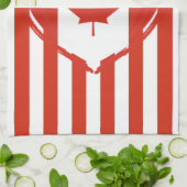 Erntedank Kanada - Rotes Herz und Streifen Geschirrtuch (Gefaltet)