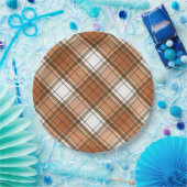 Erntedank Kariert Burnt Orange Party Plättchen Pappteller (Party)