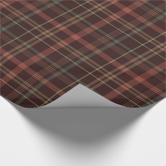 Erntedank kariertes Tartan-Muster Geschenkpapier (Ecke)
