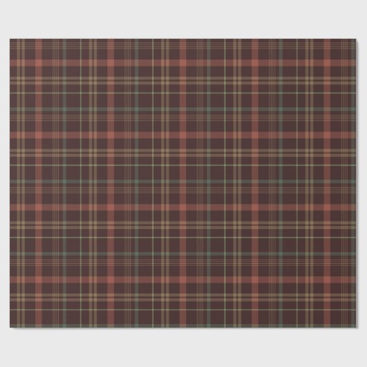 Erntedank kariertes Tartan-Muster Geschenkpapier (Flach)