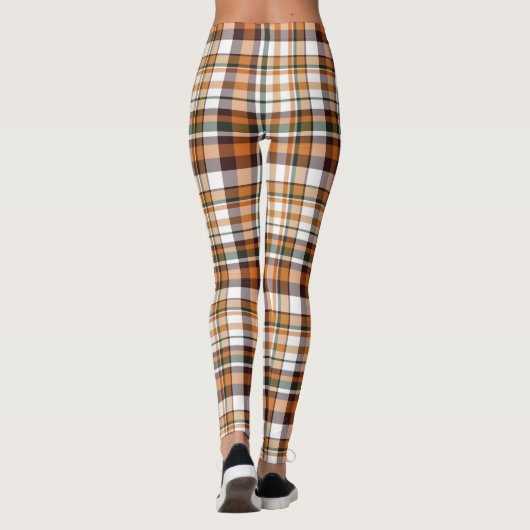Erntedank kariertes Tartan-Muster Leggings (Rückseite)