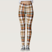 Erntedank kariertes Tartan-Muster Leggings (Vorderseite)