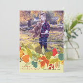 Erntedank-Karte des Fotos fallen Feiertagskarte (Stehend Vorderseite)