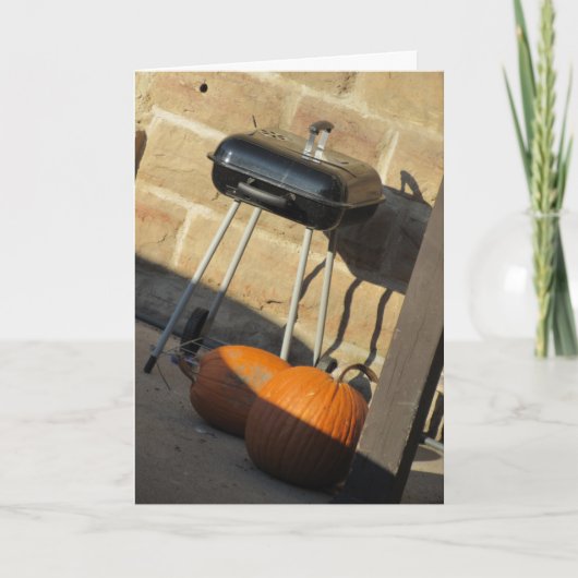 Erntedank-Karte "Grilled Pumpkins" Karte (Vorderseite)