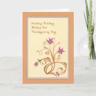 Erntedank-Karte mit Blumenmuster Feiertagskarte