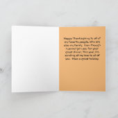 Erntedank-Karte von Familienangehörigen Karte (Innenseite)