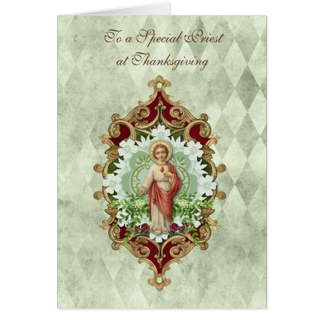 Erntedank Katholischer Priester Jesus Religious (Vorne)