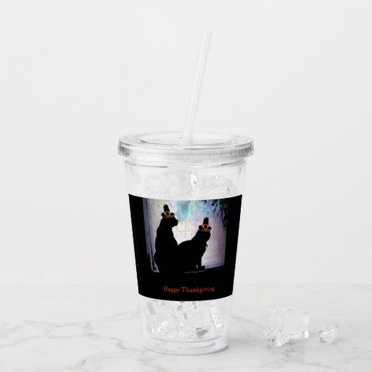 Erntedank Kätzchen Acryltrinkbecher (Rückseite Ice)