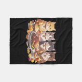 Erntedank-Katzen-Dinner-Fest Vintage-Herbst Fleecedecke (Vorderseite (Horizontal))