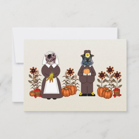 Erntedank-Katzen Einladung (Vorderseite)