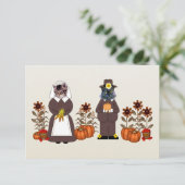 Erntedank-Katzen Einladung (Stehend Vorderseite)