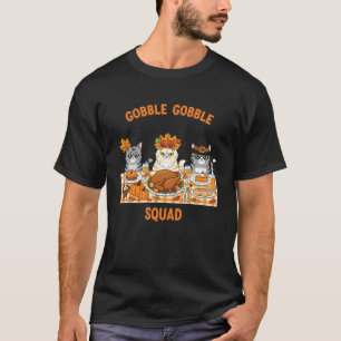 Erntedank-Katzen Gackern Gackern-Squad Esstisch T-Shirt