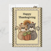 Erntedank Katzen Gruß Postkarte (Vorne/Hinten)