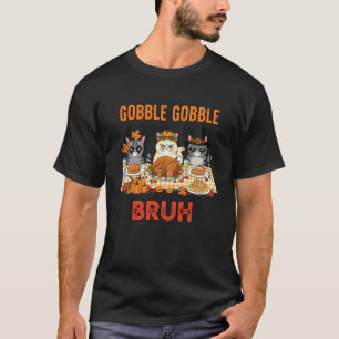 Erntedank-Katzen Lustiger Truthahn-Abend Herbst Hu T-Shirt