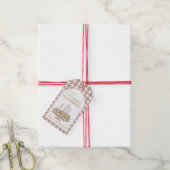 Erntedank-Kerze Gingham Geschenkanhänger (Mit Garn)