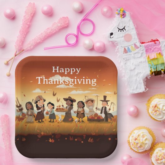 Erntedank Kinder 12 Pappteller (Party)