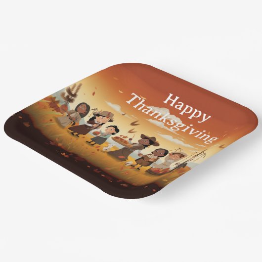 Erntedank Kinder 12 Pappteller (Gewinkelt)