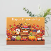 Erntedank Kinder 3 Feiertagskarte (Stehend Vorderseite)