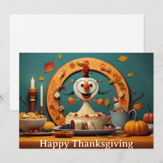 Erntedank Kinder 5 Feiertagskarte (Vorne/Hinten)