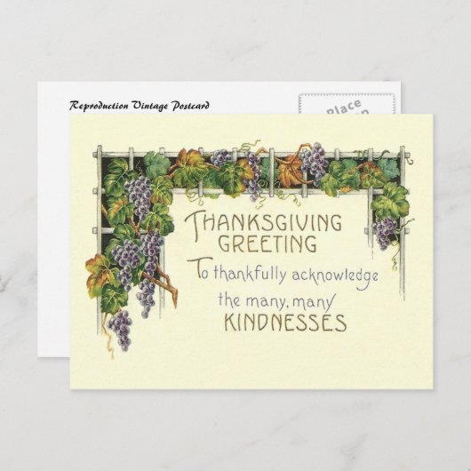 Erntedank Kindness Feiertagspostkarte (Vorne/Hinten)