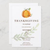 Erntedank kommt! Dinner Pumpkin-Kraft Einladung (Vorne/Hinten)