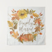 Erntedank Kranz - einfach gesegnet Wandteppich (Vorderseite (Horizontal))