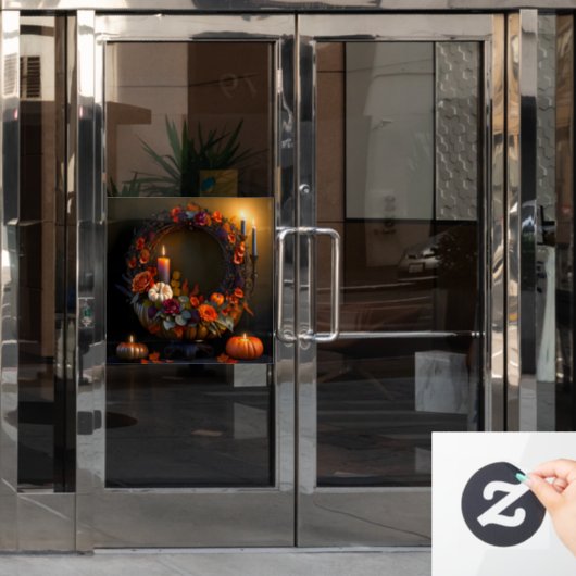 Erntedank-Kranz-Fensterklammer Fensteraufkleber (Büro Tür)