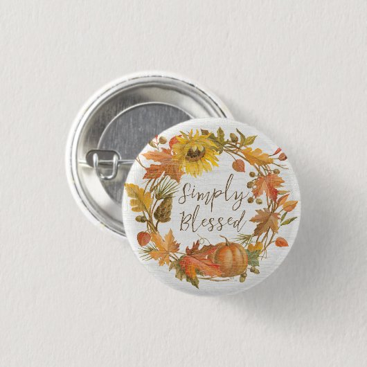 Erntedank Kreath - einfach gesegnet Button (Vorne & Hinten)