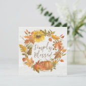 Erntedank Kreath - einfach gesegnet Feiertagskarte (Stehend Vorderseite)