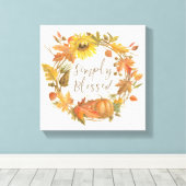 Erntedank Kreath - einfach gesegnet Leinwanddruck (Insitu (Holzboden))