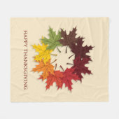 Erntedank Kreis von Blätter Fleecedecke (Vorderseite (Horizontal))