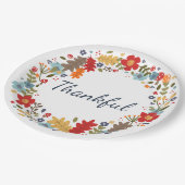 Erntedank Küche Essen Herbst Kleider Dekoration Pappteller (Schrägansicht)