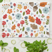 Erntedank Küche Essen Herbstfarben Geschirrtuch (Gefaltet)