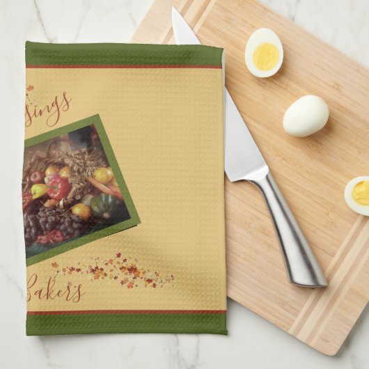 Erntedank Küchentuch personalisiert (Viertel Falte)