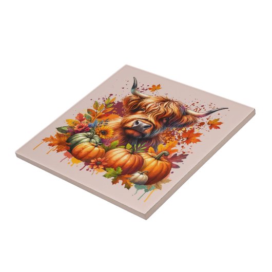 Erntedank Kuh Fliese (Seite)