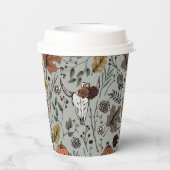 Erntedank Kuh Skull Fall Ernte Pappbecher (Rückseite)