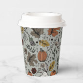 Erntedank Kuh Skull Fall Ernte Pappbecher (Rechts)