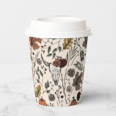 Erntedank Kuh Skull Fall Ernte Pappbecher (Rückseite)