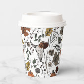 Erntedank Kuh Skull Fall Ernte Pappbecher (Rückseite)